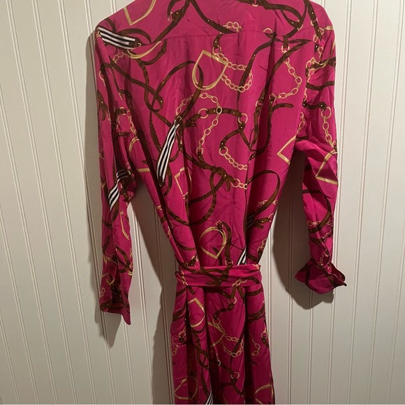 Lauren Ralph Lauren Equestrian Bridle Print 100% Silk Dress - Picture 8 of 8